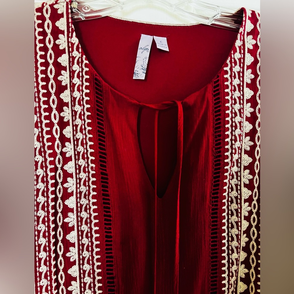 Embroidered Red Dress - Picture 2 of 2